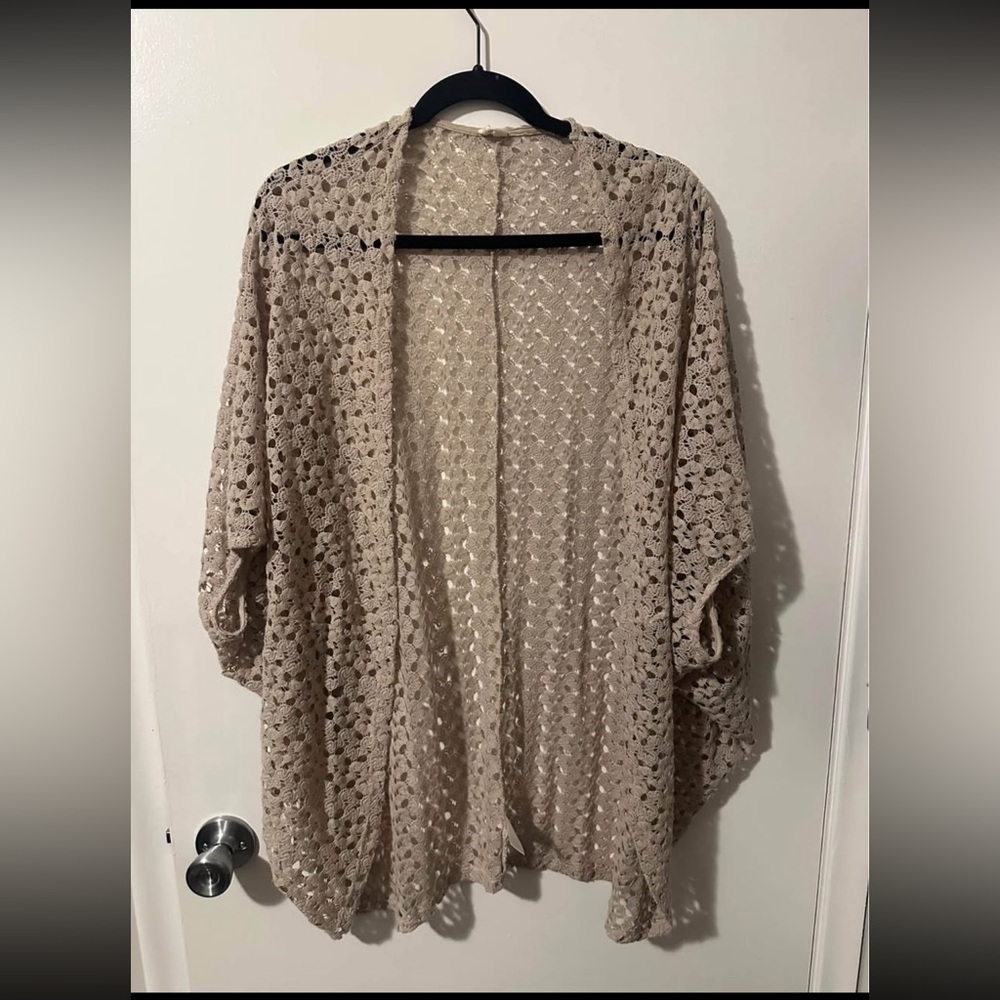 Pinkblush Beige Crochet Cardigan